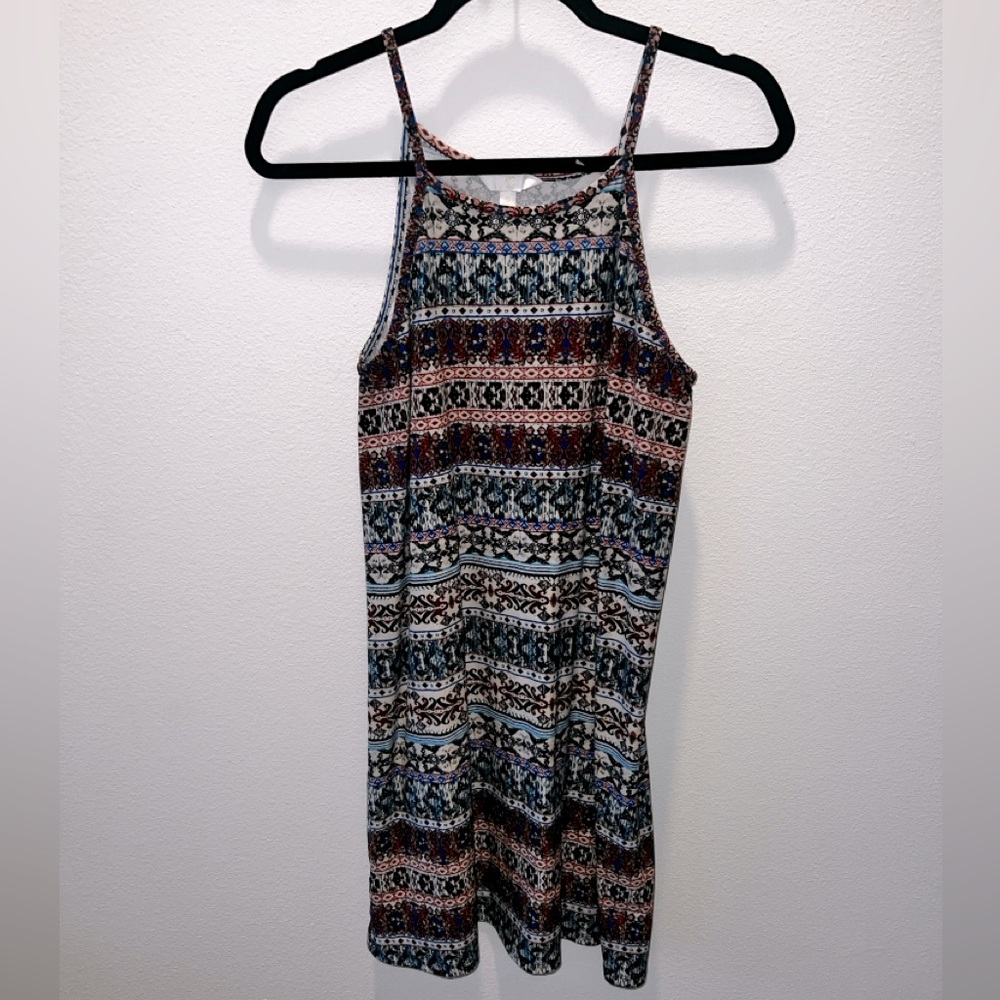 Patterned Halter Neck Dress